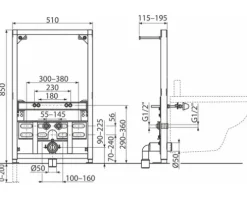 veporit. Vorwandelement ICUBOX BD 850 für Bidet H:850 mm inkl. Wandbefestigung