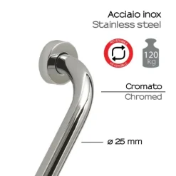 Verchromter Sicherheitsgriff mit Winkel 135°