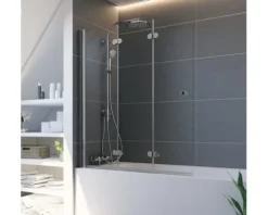 Verkürzte Seitenwand Elana Komfort 90 x 90 cm Profilfarbe silber Klarglas