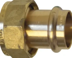 Viega Sanpress Pressfitting mit SC-Contur Verschraubung flachdichtend mit Überwurfmutter 15 mm x 3/4" 265663