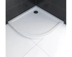 Viertelkreis-Duschwanne Aurlane Pure 90 x 90 x 4 cm weiß mit Antirutschbeschichtung FAC374
