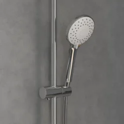 Villeroy & Boch Duscharmatur Universal Showers, Duschsystem mit Brausehalter, Handbrause, Thermostat und Regendusche, Chrom