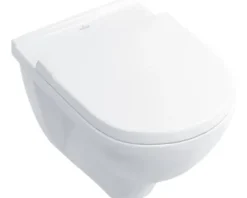 Villeroy & Boch Wand-WC Set O.novo Tiefspüler offener Spülrand weiß glänzend mit WC-Sitz 5660HR01