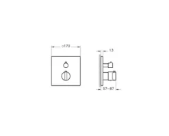 VitrA Unterputz Thermostat Badewanne SUIT chrom ohne Unterputzgrundkörper A42874