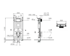 VitrA Vorwandelement Unterputzspülkasten V-Fix Prime für Dusch-WC´s oder Wand-WC´s Bauhöhe 1120 mm 762-5803-01