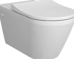 VitrA Wand-WC Set Integra Tiefspüler ohne Spülrand erhöht lang weiß glänzend VitrA Hygiene mit WC-Sitz 7098B003-6356