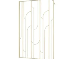 Walk In mit Aurlane Art Deco Gatsvy Round 120 x 195 cm Profil gold Klarglas Reversibel