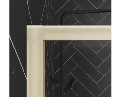 Walk In mit Klappwand Aurlane Golden Edge 120 + 40 x 200 cm Profil gold Klarglas Reversibel