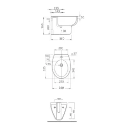 Wand- Bidet, klassische Form, hochwertige Keramik | Cipro
