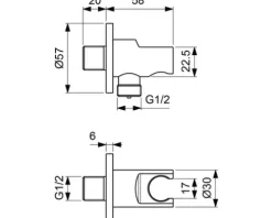 Wandhalter Ideal Standard Idealrain Round 1/2