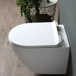 Wand-WC ohne Spülrand + WC-Sitz und Bidet | Folk
