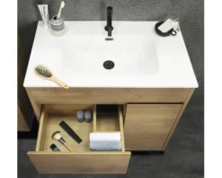 Waschtisch mit Unterschrank Differnz Sofi BxHxT 80 x 72 cm x 46 cm Frontfarbe eiche