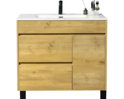 Waschtisch mit Unterschrank Differnz Sofi BxHxT 80 x 72 cm x 46 cm Frontfarbe eiche