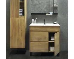 Waschtisch mit Unterschrank Differnz Sofi BxHxT 80 x 72 cm x 46 cm Frontfarbe eiche