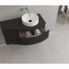 Waschtischplatte Baden Haus Vague 104 x 51 cm Uni Graphit mat ohne Ausschnitt rechts