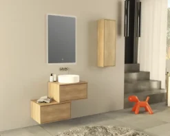 Waschtischplatte Jungborn 61 x 46 cm Holz Ohne Ausschnitt