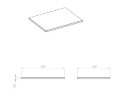 Waschtischplatte Jungborn 606 x 460 mm Terrazzo Ohne Ausschnitt
