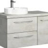 Waschtischplatte Pelipal 880 x 445 mm Beton Ohne Ausschnitt