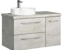 Waschtischplatte Pelipal 880 x 445 mm Beton Ohne Ausschnitt
