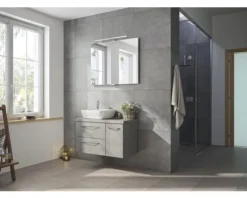 Waschtischplatte Pelipal 880 x 445 mm Beton Ohne Ausschnitt