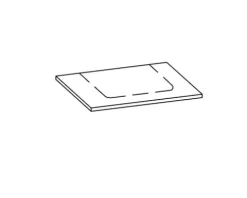 Waschtischplatte Pelipal 73 x 445 mm Holz Ohne Ausschnitt