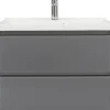 Waschtischunterschrank Pelipal xpressline 3261 grau mit Glasfront BxHxT 75 x 52,9 x 42 cm