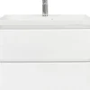 Waschtischunterschrank 3261 weiß matt mit Glasfront BxHxT 75 x 52,9 x 42 cm