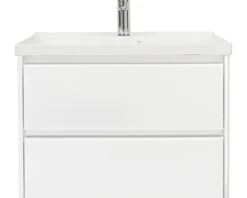 Waschtischunterschrank 3261 weiß matt mit Glasfront BxHxT 75 x 52,9 x 42 cm