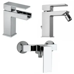 Wasserfall-Waschtischarmatur + Bidet- und Duschmischer | Infinity