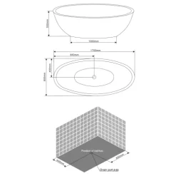 Weiße freistehende Badewanne | Alexandra