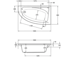 Whirlpool OTTOFOND Campus 90 x 160 cm weiß glänzend 59420