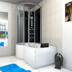 Whirlpool Wanne Duschkabine sw K50-R33-WP 100x170