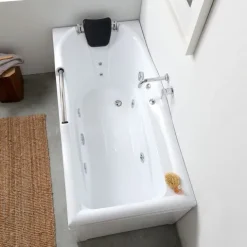 Whirlpool-Badewanne aus weißem Sanitäracryl, rechteckig | Diletta