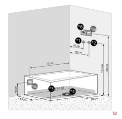 Whirlpool Dusche Kombination K05-L00-WP Duschtempel 180x90 cm
