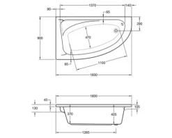 Whirlpool OTTOFOND Campus 90 x 160 cm weiß glänzend 60002