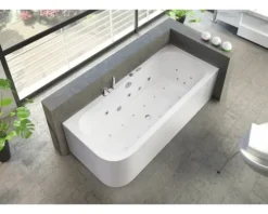 Whirlpool OTTOFOND Spirit 80 x 180 cm linke Ecke abgerundet weiß glänzend 70018