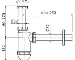 WT-Flaschensiphon Kunststoff weiß 1 ¼"
