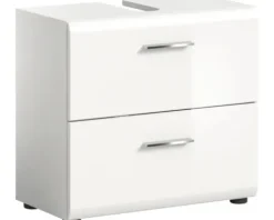 Xonox.home Waschtischunterschrank mit 2 Schubkästen Ice BxHxT 60 x 54 cm x 32 cm Frontfarbe weiß hochglanz