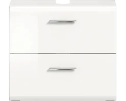 Xonox.home Waschtischunterschrank mit 2 Schubkästen Ice BxHxT 60 x 54 cm x 32 cm Frontfarbe weiß hochglanz