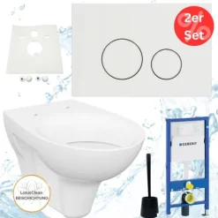2 x Set Geberit Spülkasten Design WC Betätigungsplatte weiß inkl. Zubehör